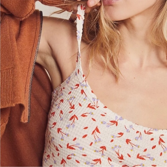 FREE PEOPLE | waffle knit floral cami - Picture 4 of 6